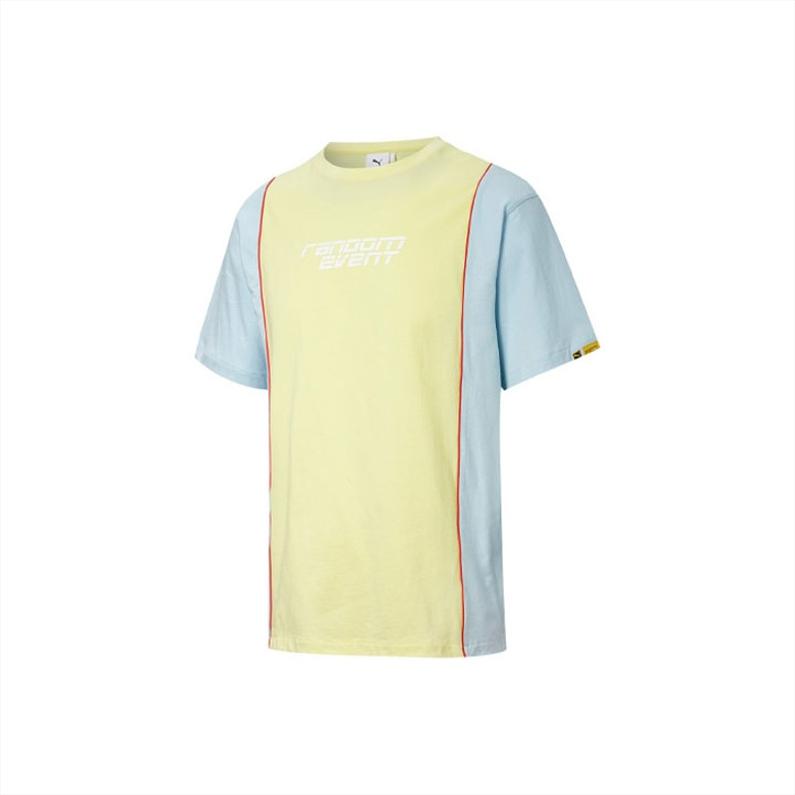 Puma Повседневная футболка с коротким рукавом Collaborative с круглым вырезом, топы унисекс, желтый 598070-31