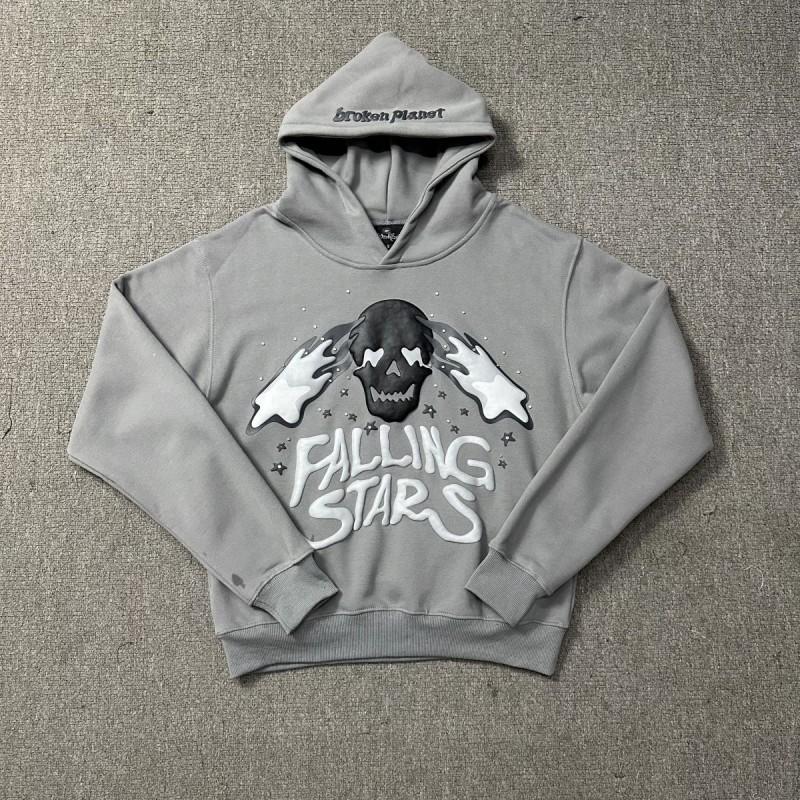 Broken Planet Oversized Hoodie Straight-leg Sweatpants Set - Foil Print Cotton Streetwear Men Women