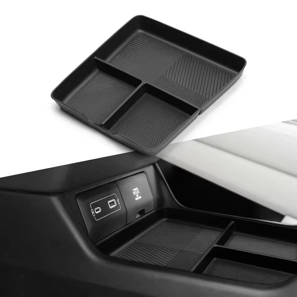 Для Xpeng P7/P7i 2025 2025 TPE Нижний ящик для хранения на центральной консоли Автомобильные органайзеры-лотки Упорядочивание Аксессуары для интерьера автомобиля Черный