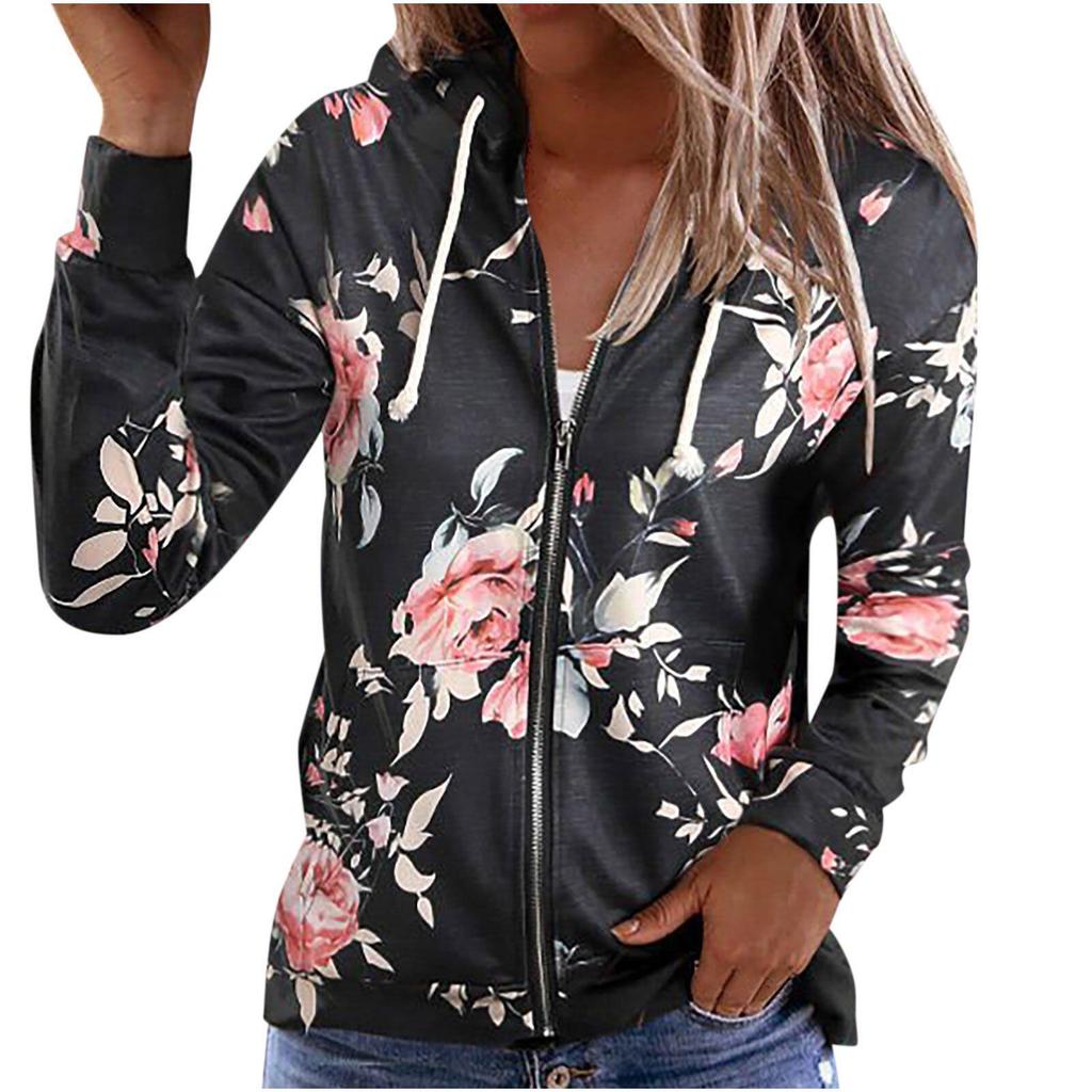 Женская толстовка с капюшоном на молнии с европейским и американским принтом осень/зима