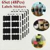 6 листов (48pcs)  Наклейки на доску для мела, этикетки для банок на кухне