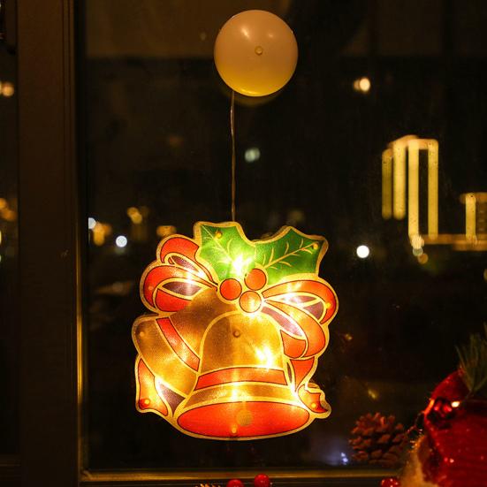 Рождественские украшения, яркие цвета, простота использования, красивая рождественская гирлянда на присоске, праздничный декор