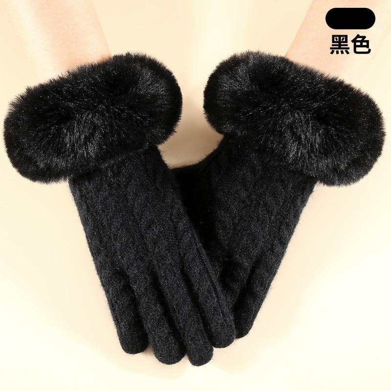 Зимние женские вязаные перчатки простые модные офисные теплые перчатки ветрозащитные для велоспорта на открытом воздухе