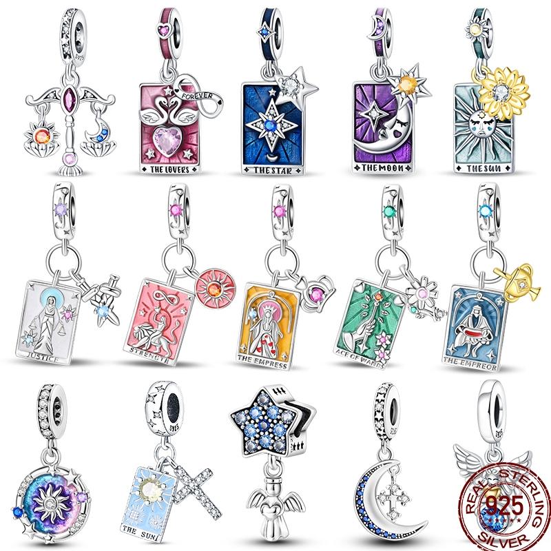 Медь Таро Звезда Луна Солнце Крест Библия Святое Благословение Амулет Бусины Подходят 3 мм Пан Оригинальный Браслет Сделай сам Подарок