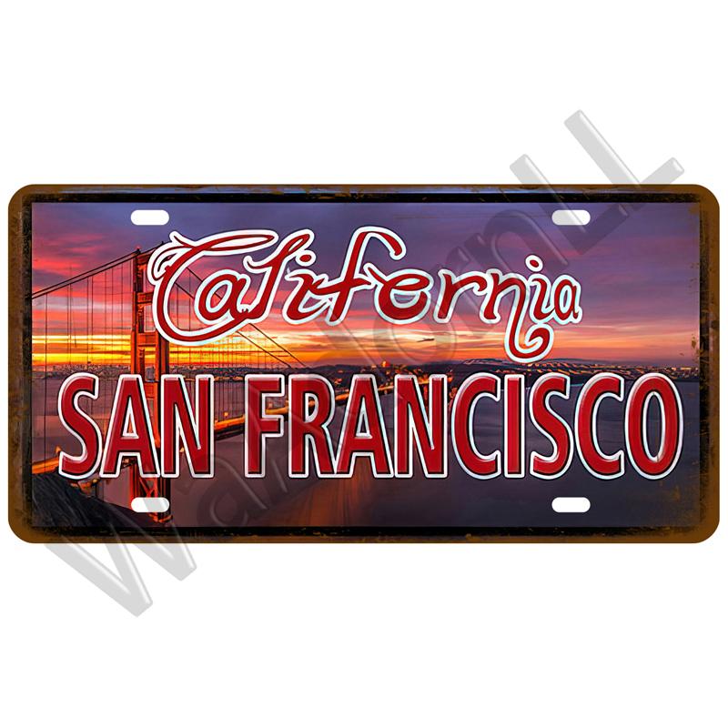 Город, штат, США, жестяная вывеска, винтажная металлическая вывеска, жесть, ретро-металлический постер, домашний декор для стен, бара, паба, клуба, украшения