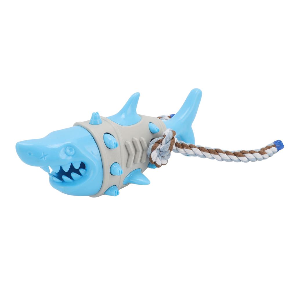 Dog Chew Food Dispensing Toy Tooth Cleaning Shark Shaped Stress Relief Chew Teething Toy for Puppy P