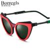 Borregls Мультиколор Матовый Ацетат UV400 Поляризационные Солнцезащитные Очки Женские 2025 Бренд Дизайнерские Кошачий Глаз Солнечные Очки Cateye Shades 19369T