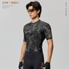 Mens Cycling Jersey Short Sleeve Quick Dry Breathable Road Bike Shirt With Elastic Fit Heat Transfer Print