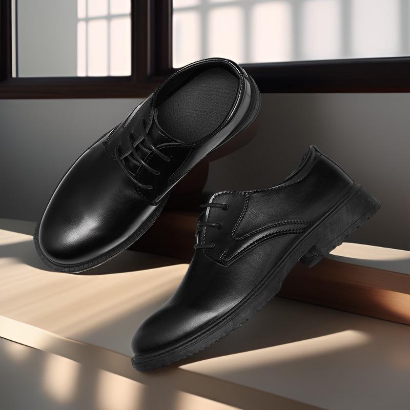 Men's Autumn Leather Shoes & Korean-Style Business Suits: Versatile, Youthful, Casual & Perfect for Office or Groom Wedding.