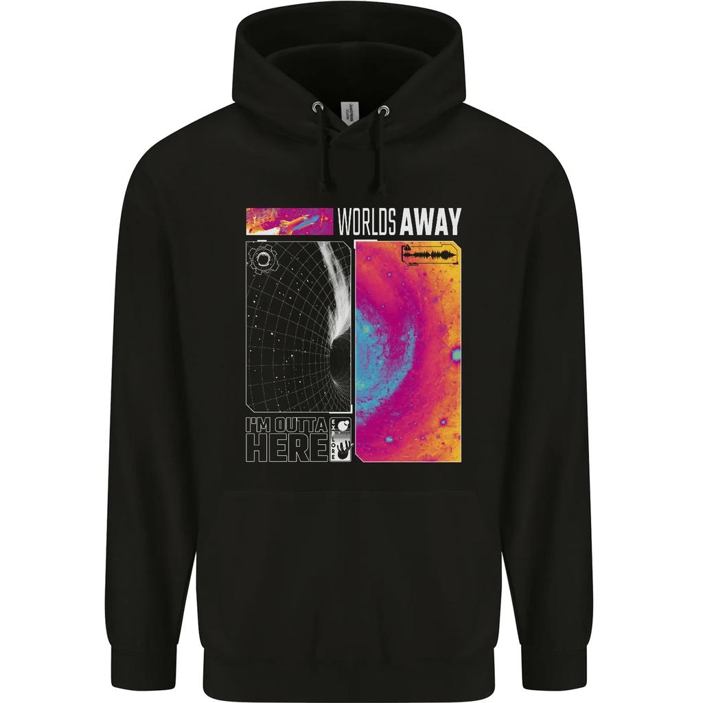 Worlds Away Black Hole Space Planets Universe Hoodie