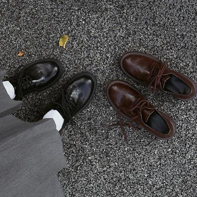 Версия из коровьей кожи~ Натуральная кожа, маленькие кожаные туфли для通勤, женские весенне-осенние новые универсальные туфли на толстом каблуке, на толстой подошве