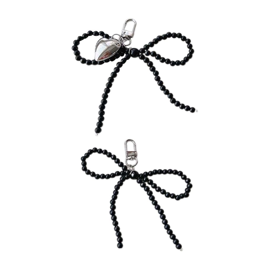 Fashionable Beaded Bowknot Phone Chain Stylish Keychain Pendant Bag Decoration Elegant Pendant for Backpack Purse Bag