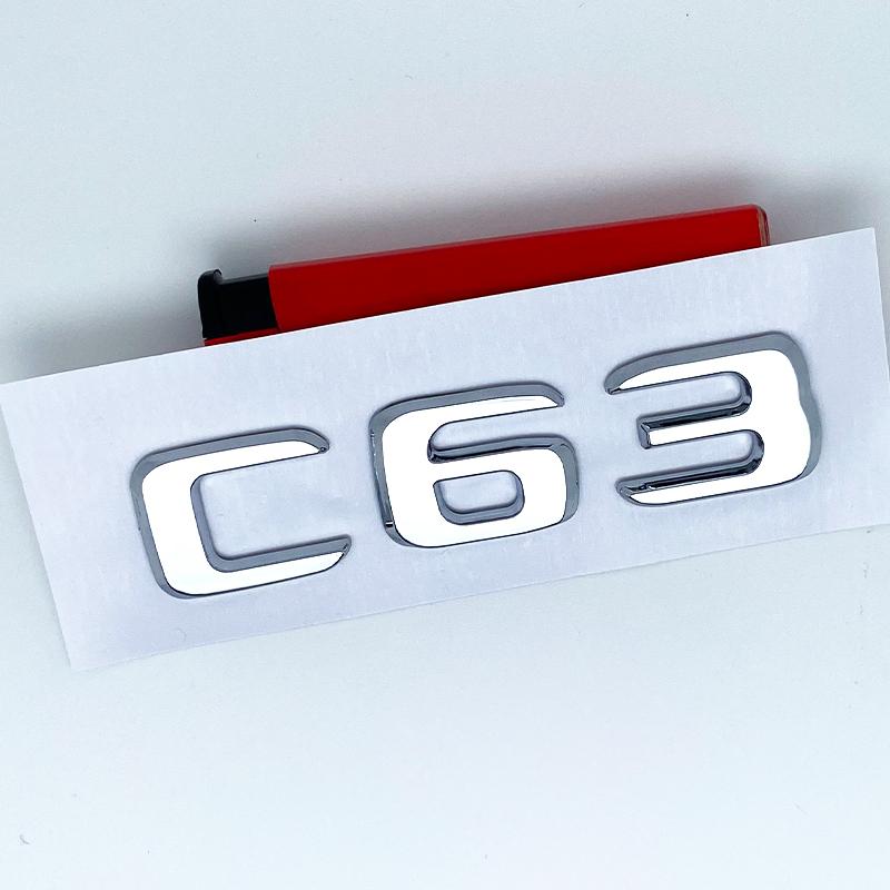Letters Numbers Emblem C63 C63s V8Biturbo for Mercedes Benz AMG Car Fender Trunk Rear C205 S205 W205 Logo Sticker BE1
