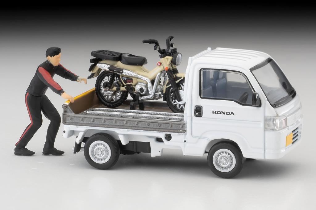 TOMYTEC Tomica Limited Vintage Neo Honda Acty Truck Motorcycle Store Технические характеристики белого завершенного продукта с Honda Cub LV-N330a CT125/Hunter