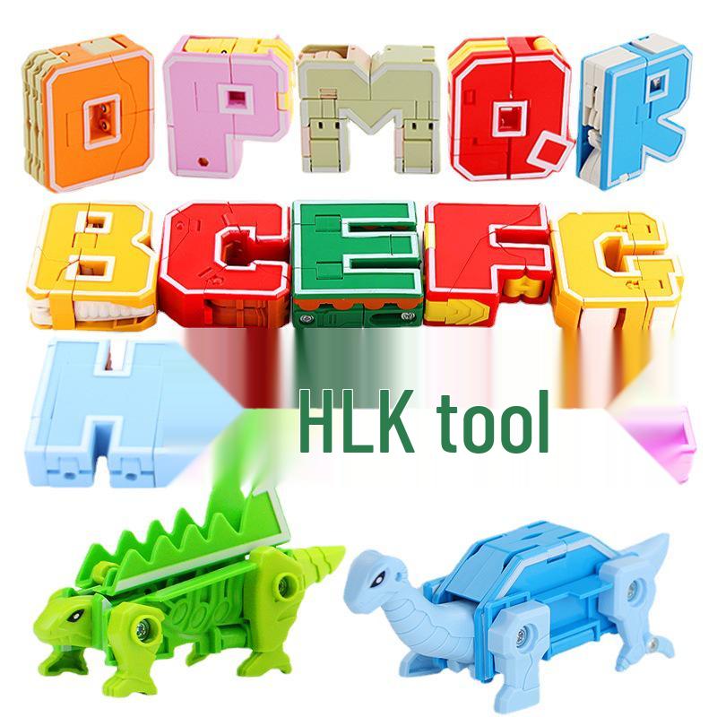 GUDI Newle 2926 Трансформирующийся Алфавитный Робот-Динозавр - Совместим с Кирпичиками Лего для Обучающей Сборки (мальчиков)