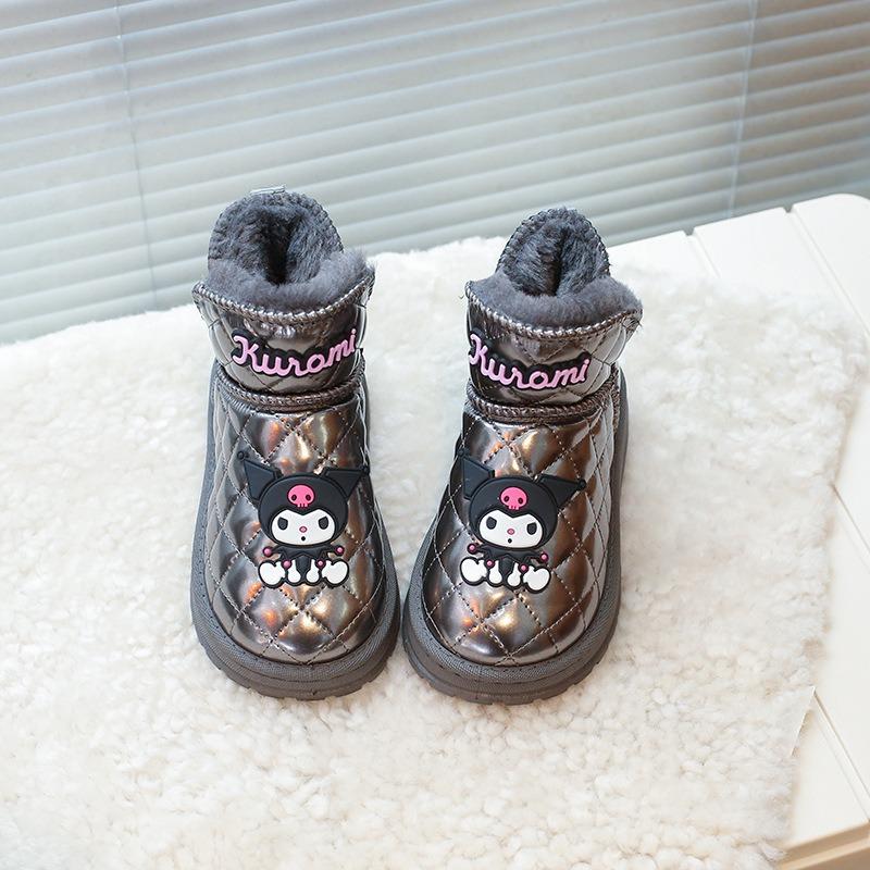 Зимние ботинки для девочек Kuromi, водонепроницаемые, теплые, на щиколотку