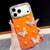 Япония и Корея IMD для чехла мобильного телефона iPhone17Promax Apple 16Pro Жемчужный 15Pro чехол с бабочкой