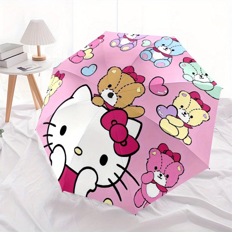 1pc Hello Kitty Teddy Bears Umbrella with Plastic Handle,Suitable for All Seasons Home Travel Outdoor UmbrellaSanlio539