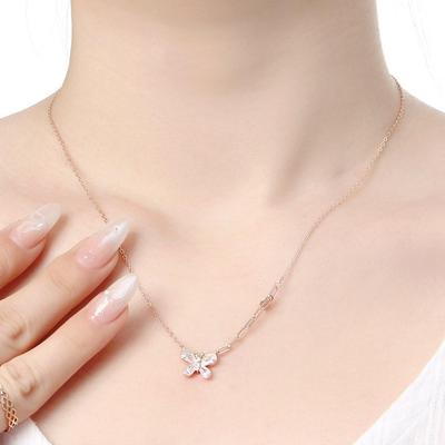 Серебряная (925 пробы) и позолоченная подвеска-бабочка на цепочке