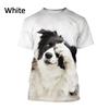 Мужская и женская милая повседневная футболка с изображением собак Бордер-колли с 3D-принтом Футболка летняя модная унисекс с круглым вырезом и коротким рукавом