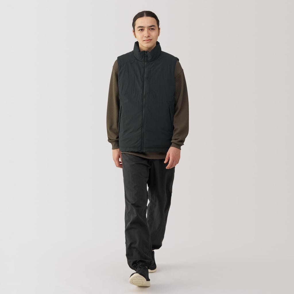 MUJI Men's Water-Repellent, Washable, Padded Walking Vest, AG003A4A, Black, Men's XL