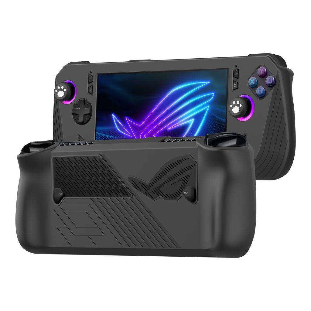 Силиконовый чехол для 2024 ASUS Rog Ally X, аксессуары Rog Alloy X Защитный чехол Grip Skin с 2 упорами для больших пальцев
