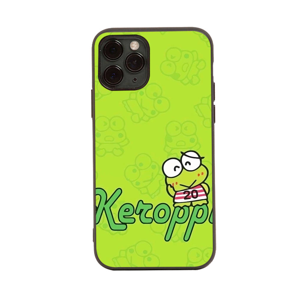 HK19 Lovely Keroppi Black Sofe Case for iPhone 16 15 Plus 14 13 Pro 8 SE XR XS Max P30 Nova 5T Y5P Y6 Y7 Y8P Y9 Realme C30 C33 C31 VIVO Y36 V27