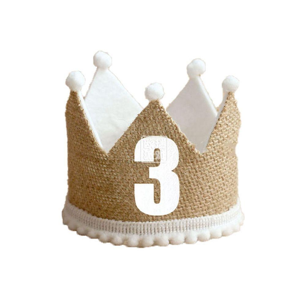 Supplies with Elastic Strap Baby Decor Anniversary Cap Burlap Crown Hat Baby Birthday Party Hat