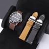 18мм 20мм 22мм Прошитый Ремешок из Коровьей Кожи ПУ для Seiko для Omega Винтажный Телячий Ремешок для Часов Бабочка Пряжка для Мужского Наручного Браслета