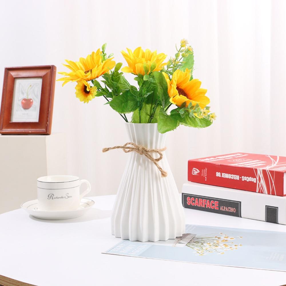 Rattan Living Room Ceramic Flower Pot Plastic Flower Vase Simplicity Flower Vase Imitation Ceramic