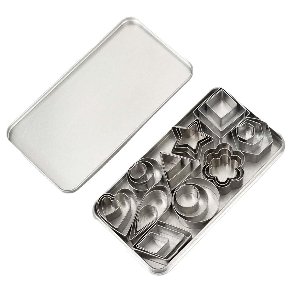 30Pcs/box Stainless Steel Sugar Biscuit Press Stamp Embosser Cookie Cutter DIY Fondant Cake Mold Pastry Decor Baking Tool
