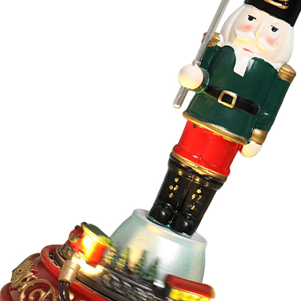 Christmas Nutcracker Statue with Light and Music for Shelf Indoor Bedroom