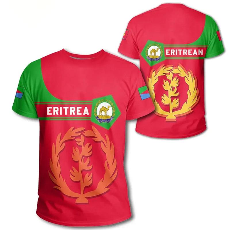 2023 Tessffel Africa Country Eritrea Lion Colorful Retro 3DPrint Men/Women Summer Casual Funny Short Sleeves T-Shirts Streetwear