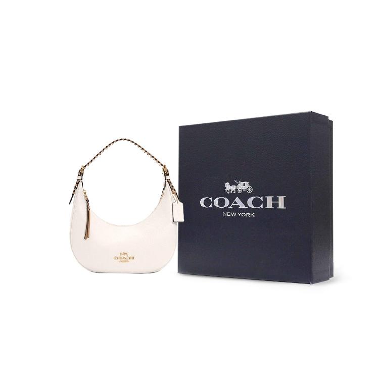 COACH Bailey Refined Pebbled Leather With Smooth Leather Hobo Bag, Shoulder Bag, Handbag Large Women's White C4108-IMSUT
