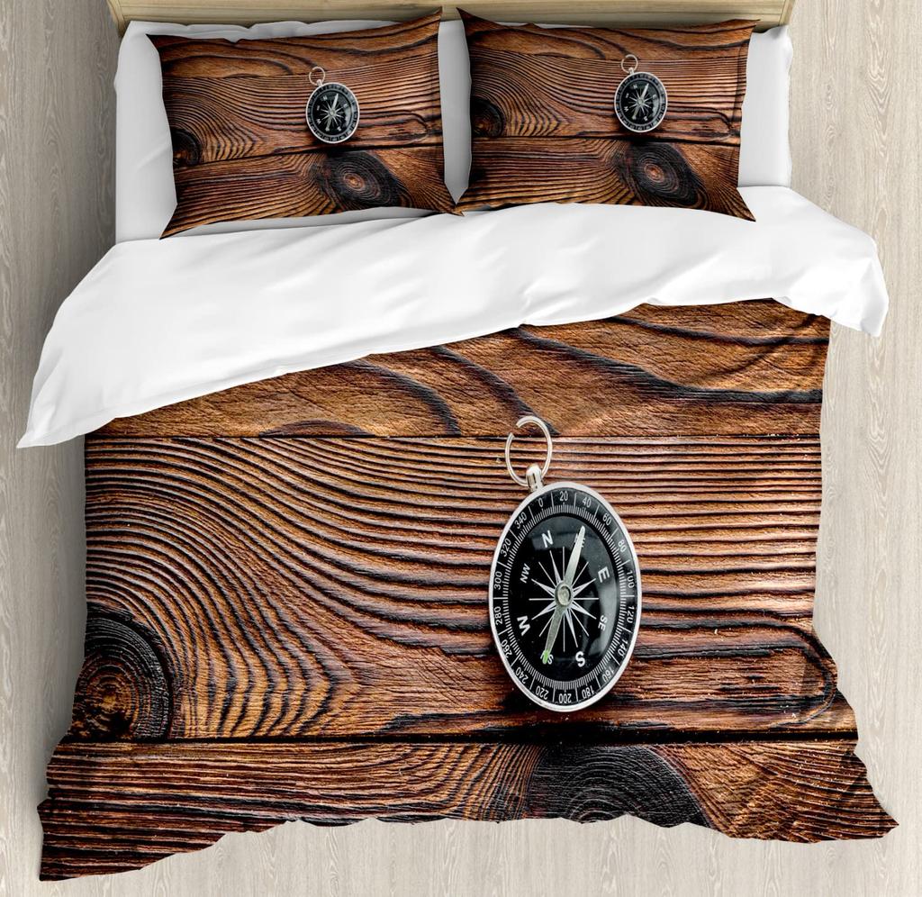 Пододеяльники Compass для подростков, размер Queen/Twin, легкие пуховые пододеяльники, декор комнаты, 2 наволочки, 1 пододеяльник, без одеяла