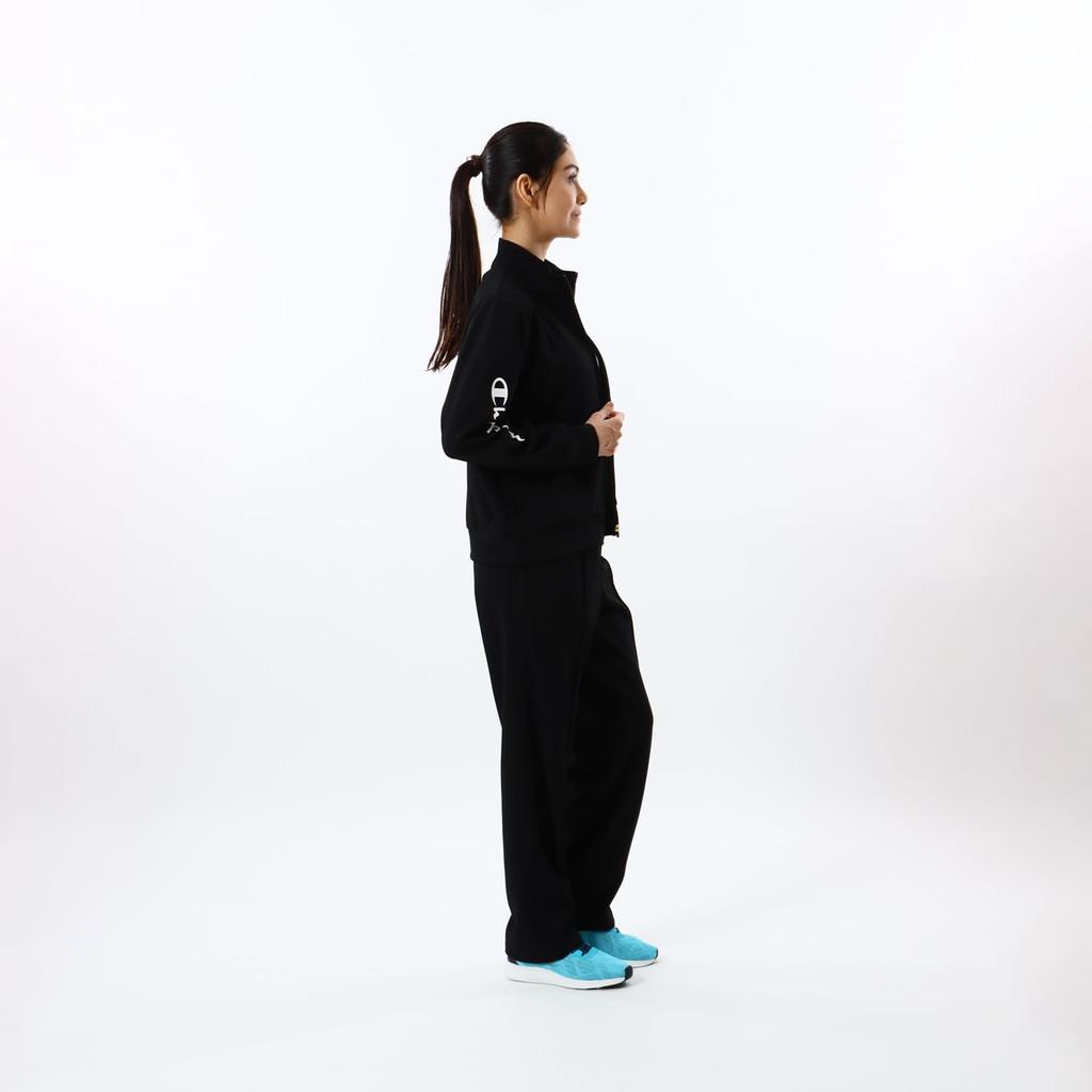 Куртка Быстросохнущая с Логотипом Script на Молнии Спортивная Черная L [Champion] Женская CW-YSE01