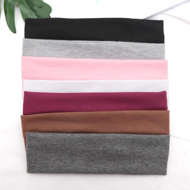 Хлопковые однотонные спортивные повязки на голову для спортзала, бега, йоги, повязки для волос от пота, высокоэластичные, для макияжа, женские, для тенниса, аксессуары для волос