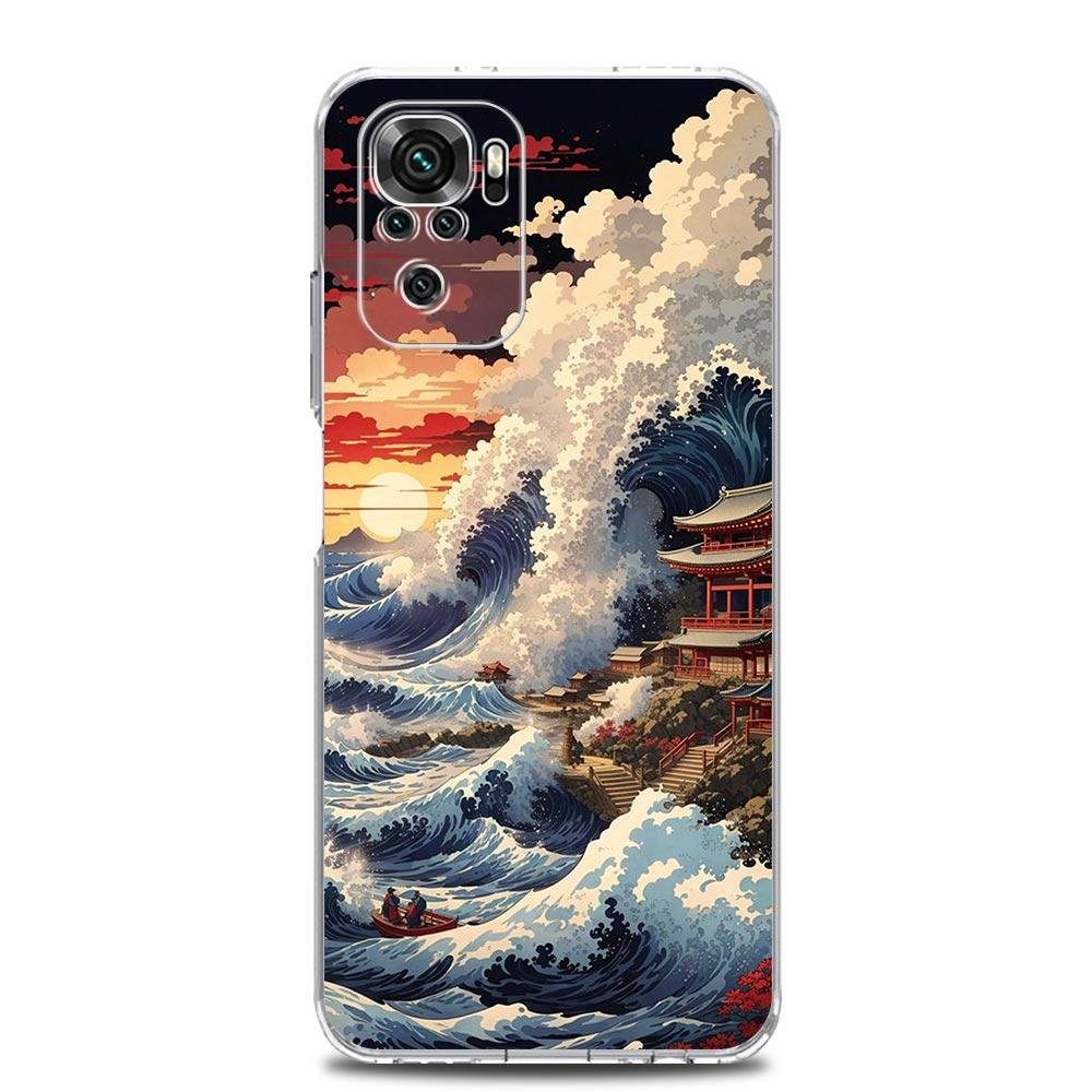 Phone Case For Xiaomi Redmi Note 13 12 5G 9S 9 8 10 11 Pro Plus 4G 9T 13C 12C10C 9C 9A 7 Cover Japan The Great Wave Of Kanagawa