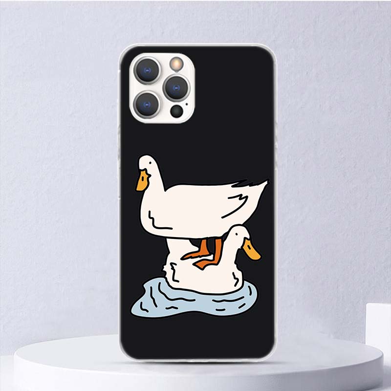 Мультяшная Утка Гусь Игра Мягкий Чехол Для iPhone 16 17 Air 16E 15 Plus 11 12 13 Mini 14 Pro Max Чехол для Телефона Apple 7 8 SE Coque Funda