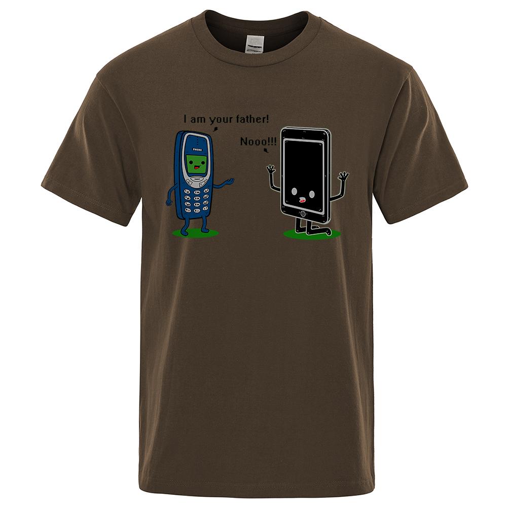 I'm Your Father Funny Phone T-Shirts Men Fashion Casual Short Sleeve Crewneck Breathable Tops Cotton Summer Tee Clothing Men's