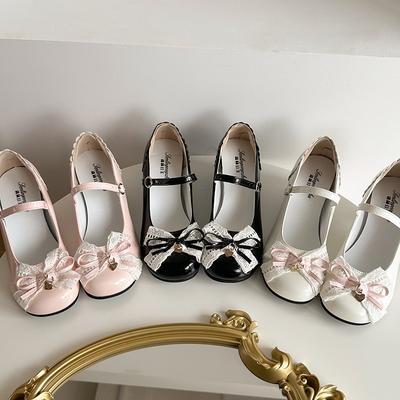 Модный дизайн Туфли Мэри Джейн Лолита с бантом-бабочкой для женщин Лаконичные туфли из кожи на толстом каблуке Женские уличные туфли-лодочки для платья