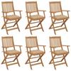 Day and Night - Day and Night Folding Garden Chairs 6 Units and Cushions Solid Acacia Wood