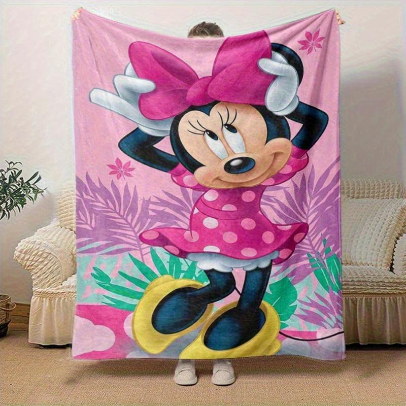 1pc, Minnie Mouse Pink Polka Dot Throw Blanket, Soft Coverlet for Bed, Couch, Travel, Camping, Car, Beach, Office Nap, Perfect Gift for FriendsX017