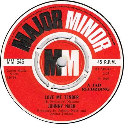 7-дюймовая пластинка ДЖОННИ НЭШ - Love Me Tender MM646 Major Minor 1969 Великобритания Поп Б/У