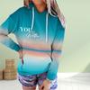 Womens Fashion Pink Square Print Loose Hoodie Tops Blouse Sweatshirt Casual Long Sleeve Pullover Tops
