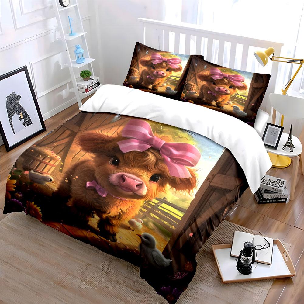 "Charming calf barnyard bliss" Bedding sets Duvet covers Pillowcases(1* Duvet Cover 2* Pillowcases without duvet insert)