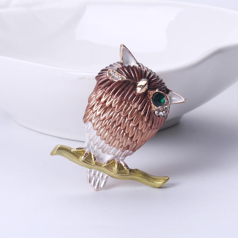 Модная брошь в виде одноглазой совы из сплава, капающая масляная краска, аксессуары для пиджака с животным универсальным корсажем
