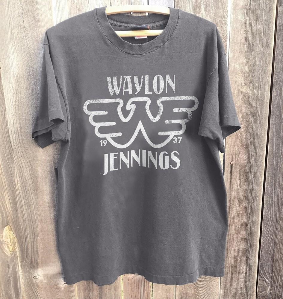 Новая футболка Jennings Waylon Логотип Угольный Угольный Хлопковая Футболка Унисекс