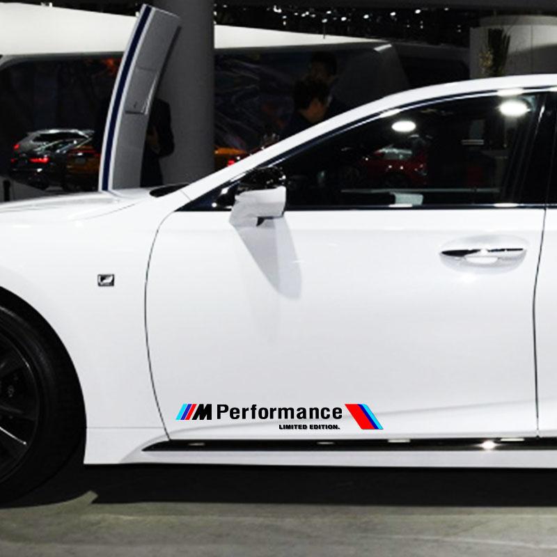 2pcs Car 3D Stickers Auto Side Body Sports Sticker Decals Car Accessories For BMW M E34 E36 E60 E90 E46 E39 E70 F10 F20 F30 X5 X6 X1 M3 M5 M6 E71 F01