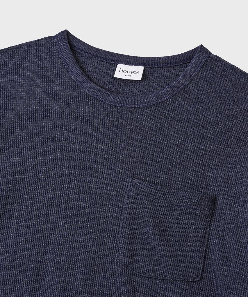 HOOVES Waffle Rounded Pocket Short Sleeve T-Shirt [Navy]